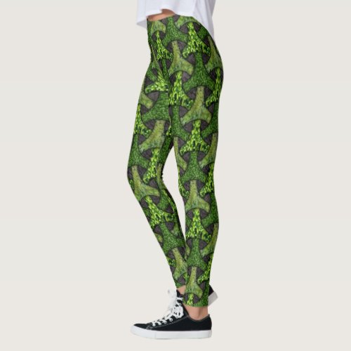 Bishamon moss geometric tesselation leggings