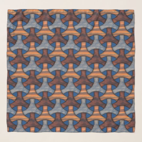 Bishamon sunset geometric tessellation scarf
