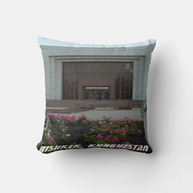 Bishkek, Kyrgyzstan Historical Museum Throw Pillow (Front)