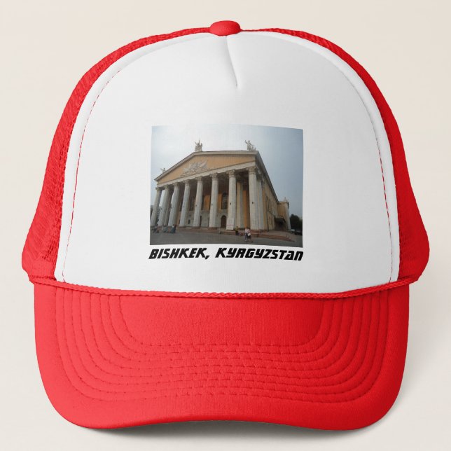 Bishkek, Kyrgyzstan Opera House Ballet Theater Trucker Hat (Front)
