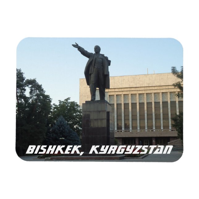 Bishkek Soviet Lenin Statue - Kyrgyzstan Magnet (Horizontal)