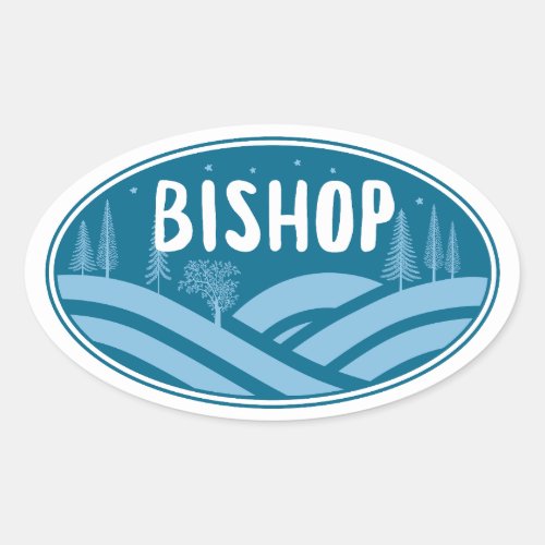 Bishop California Outdoors Oval Sticker