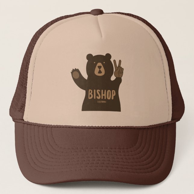 Bishop California Peace Bear Trucker Hat (Front)