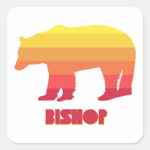Bishop California Rainbow Bear Square Sticker