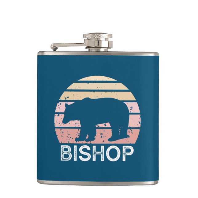 Bishop California Retro Bear Flask (Front)