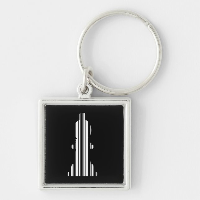 BISHOP CHESS PIECE BAR CODE Bishops Barcode Keychain (Front)