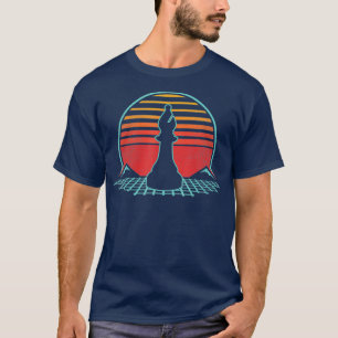Bishop Chess Piece Retro Vintage 80s Style Gift T-Shirt