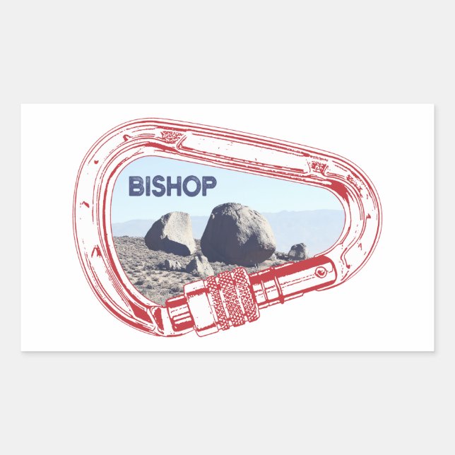 Bishop Climbing Carabiner Rectangular Sticker (Front)