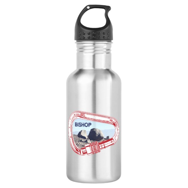 Bishop Climbing Carabiner Stainless Steel Water Bottle (Front)