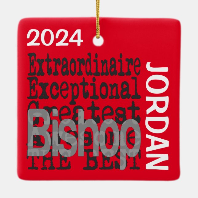 Bishop Extraordinaire CUSTOM Ceramic Ornament (Back)