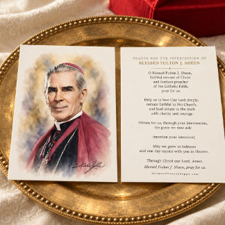 Bishop Fulton J. Sheen Catholic Prayer Card