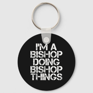 Bishop Funny Surname Family Tree Birthday Reunion Keychain