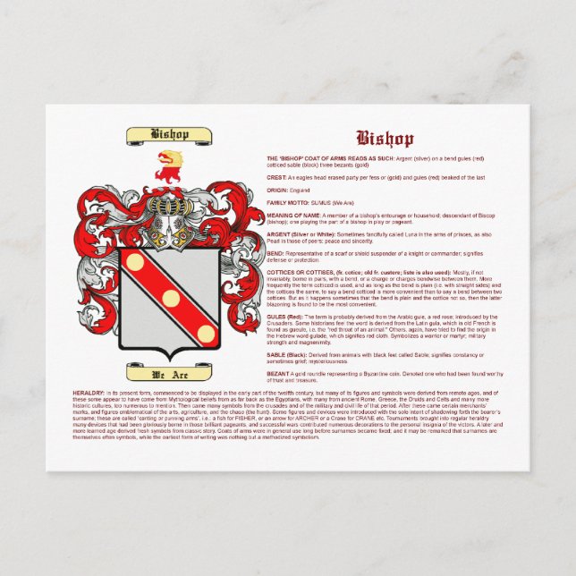 Bishop (meaning) postcard (Front)