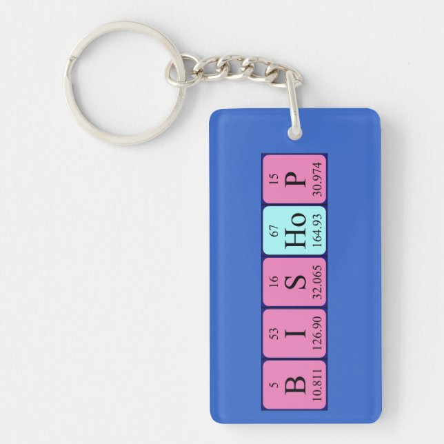 Bishop periodic table name keyring (Front)