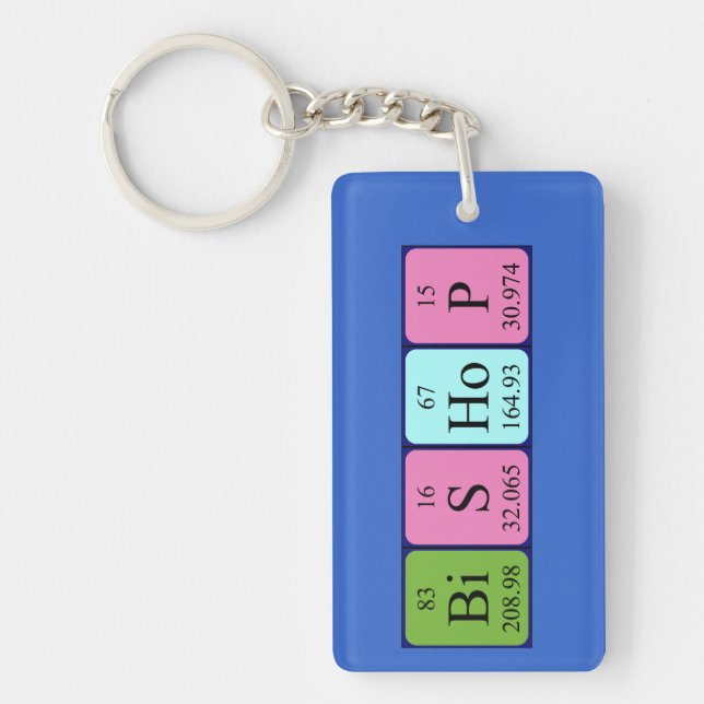 Bishop periodic table name keyring (Front)