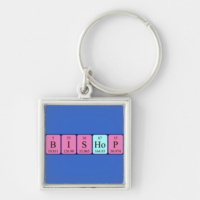 Bishop periodic table name keyring (Front)