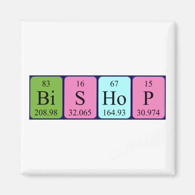 Bishop periodic table name magnet (Front)