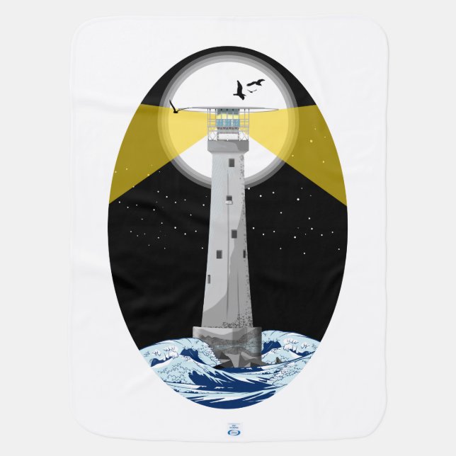 Bishop Rock Lighthouse Baby Blanket (Back)