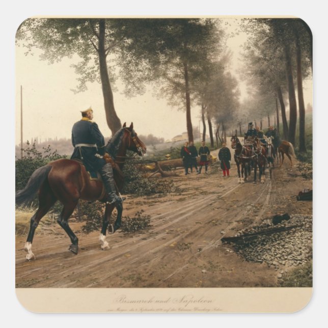 Bismarck and Napoleon Square Sticker (Front)