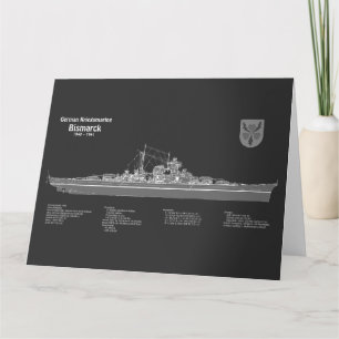 Bismarck - Battleship Blueprint Plans PD Thank You Card