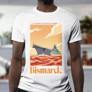 Bismarck German Battleship - Vintage Naval Poster T-Shirt
