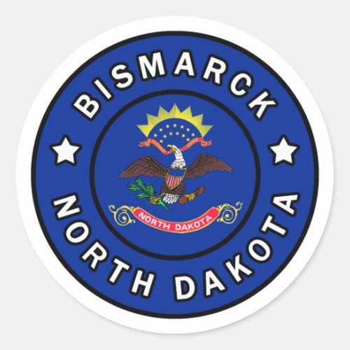 Bismarck North Dakota Classic Round Sticker