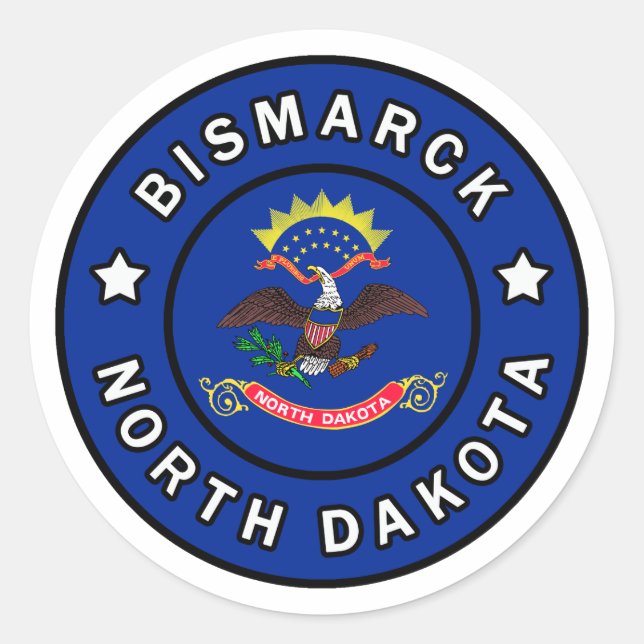 Bismarck North Dakota Classic Round Sticker (Front)
