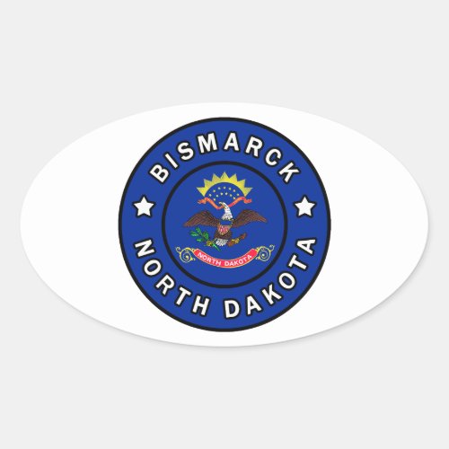 Bismarck North Dakota Oval Sticker