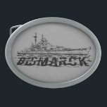 Bismarck Oval Belt Buckle<br><div class="desc">Bismarck was the first of two Bismarck-class battleships built for the German.</div>