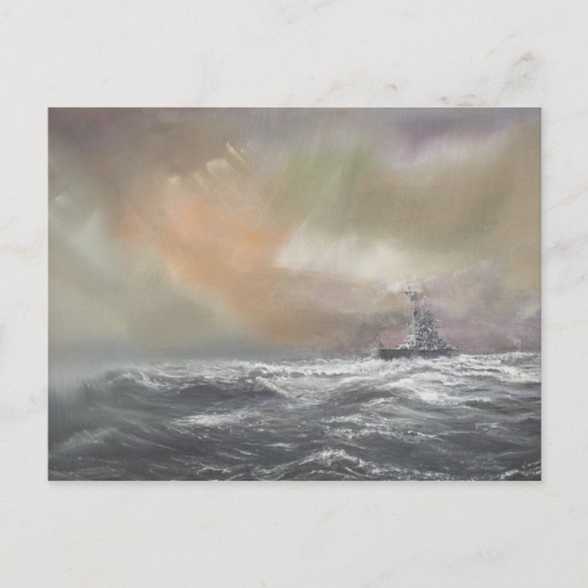 Bismarck signals Prinz Eugen 0959hrs 24th May Postcard (Front)