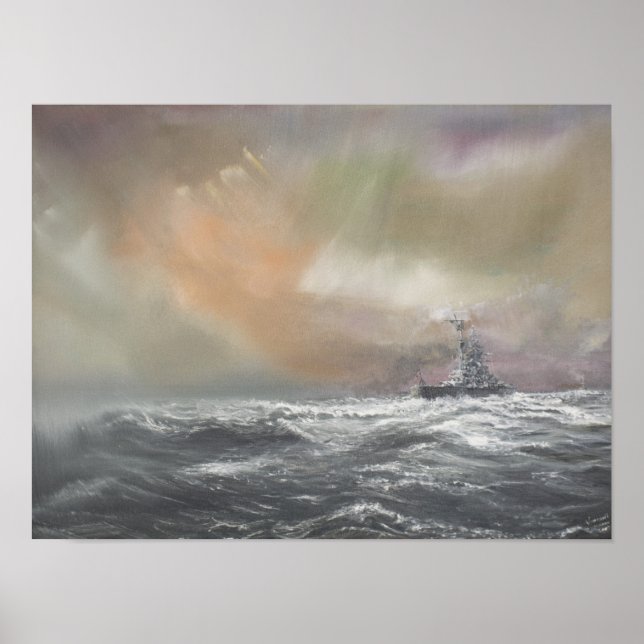 Bismarck signals Prinz Eugen 0959hrs 24th May Poster (Front)