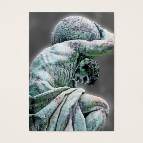 Bismarck Statue, Berlin, Greek God Atlas, Grey Bac Business Card Template