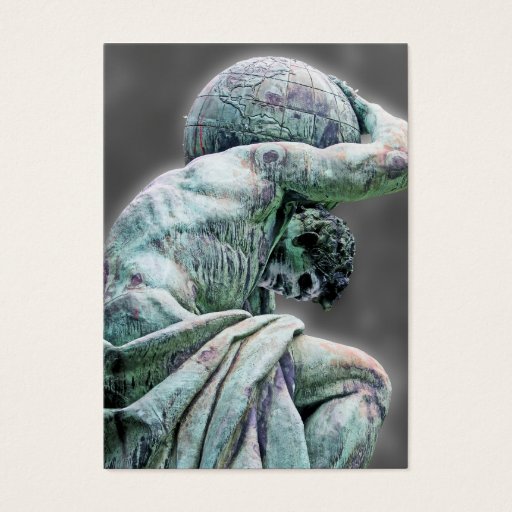 Customizable Bismarck Statue, Berlin, Greek God Atlas, Grey Bac Business Card Template