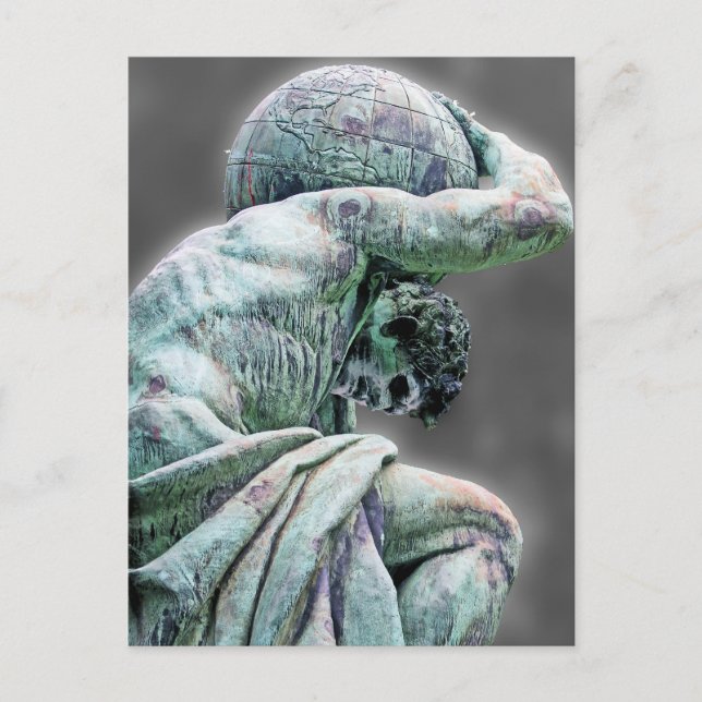 Bismarck Statue, Berlin, Greek God Atlas, Grey Bac Postcard (Front)