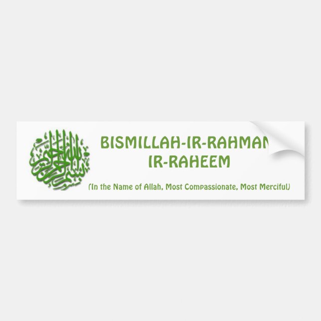 Bismillah Bumper Sticker (Front)