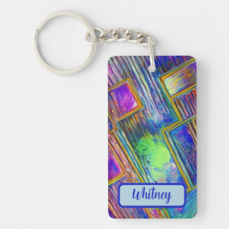 Bismuth and Silver Inspired Keychain (01)