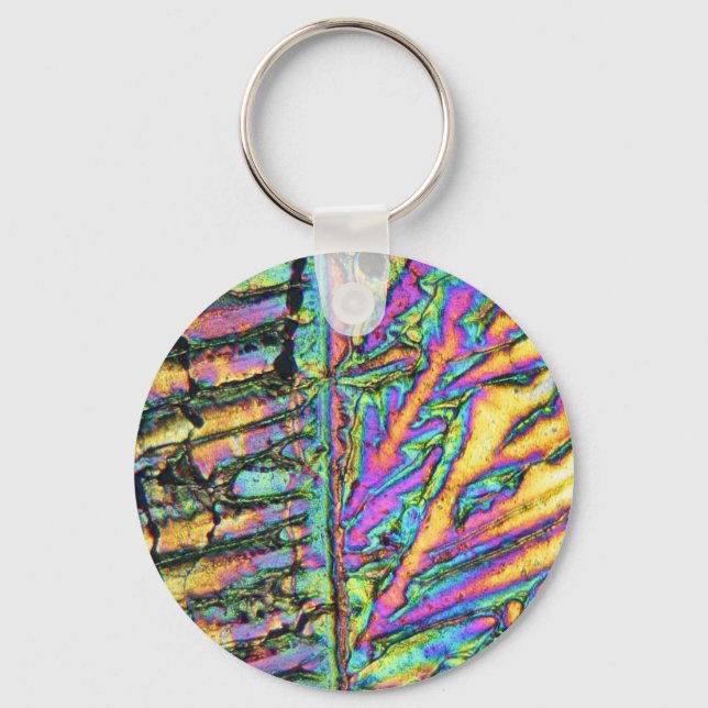 Bismuth chloride under the microscope keychain (Front)
