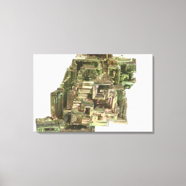 Bismuth crystals with an iridescent tarnish canvas print (Front)