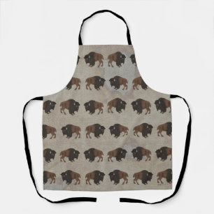Bison Allover Print Apron