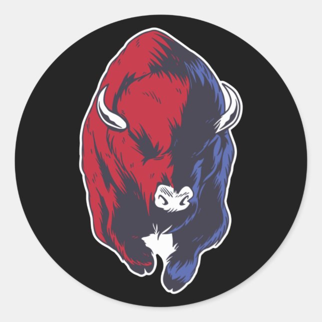 Bison American National Buffalo Classic Round Sticker (Front)