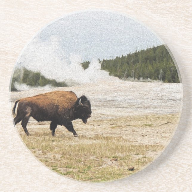 Bison and Old Faithful Coaster (Front)