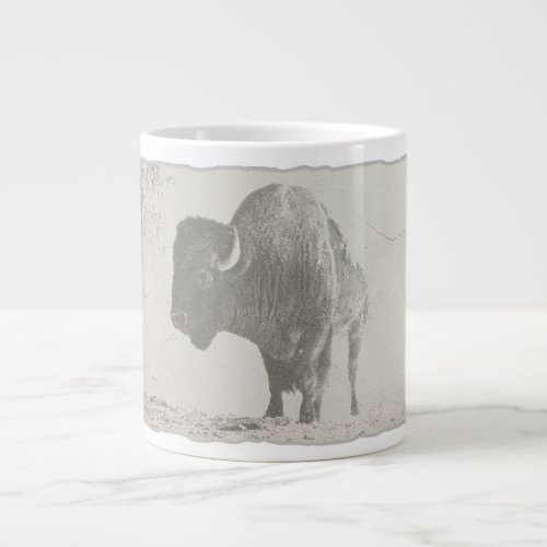 bison animal retro pop art large coffee mug