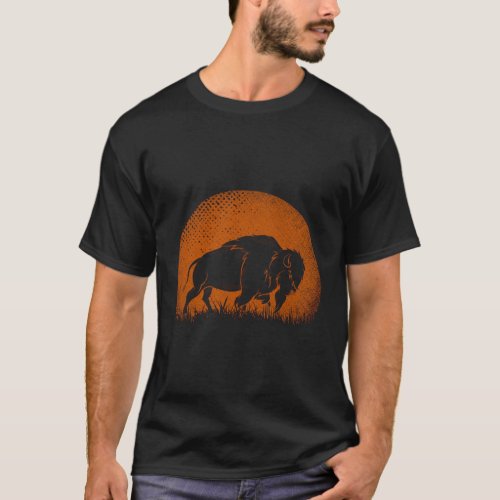 Bison Animal Sunset American Buffalo T_Shirt