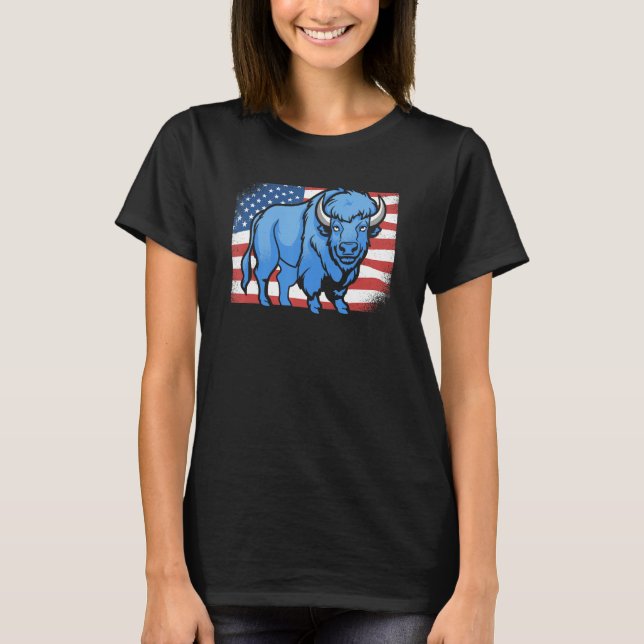 Bison Animal Wildlife  American Bison T-Shirt (Front)