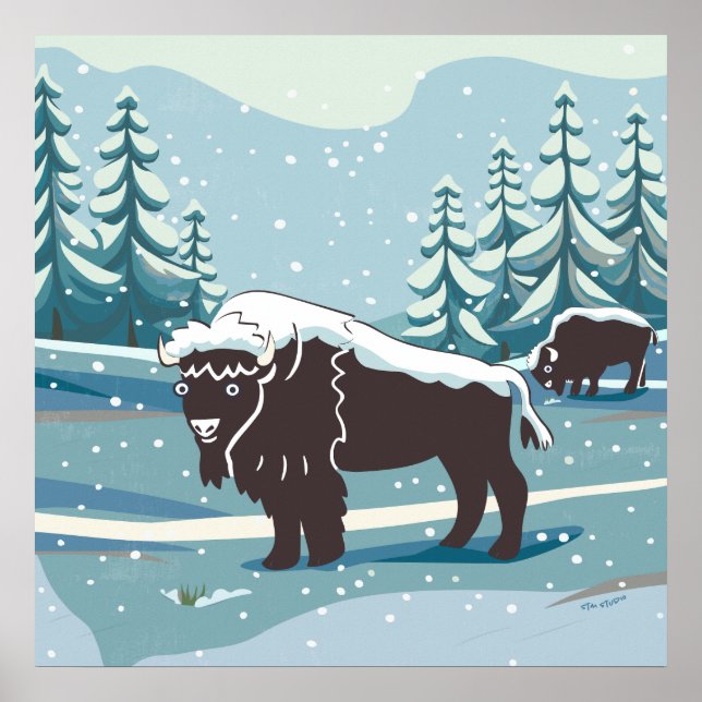 Bison Art Poster (Front)