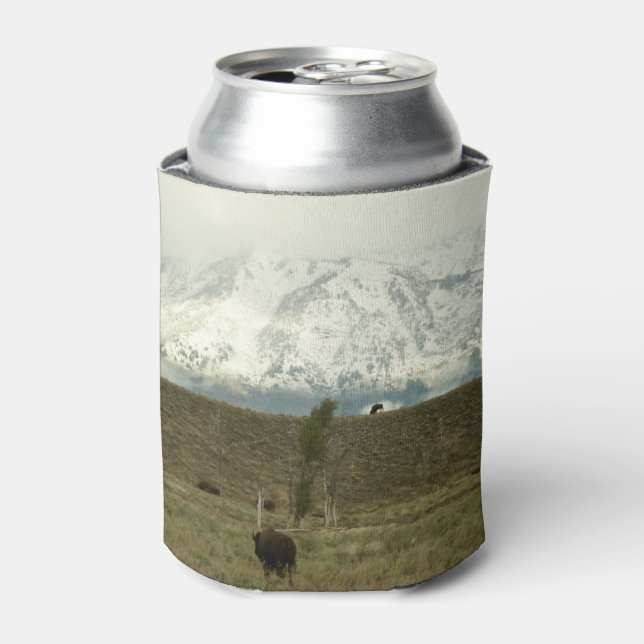 Bison at Grand Teton National Park Photography Can Cooler (Can Front)