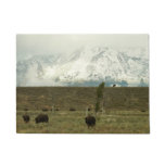 Bison at Grand Teton National Park Photography Doormat