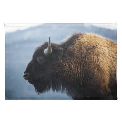 Bison at Lamar Valley Yellowstone Cloth Placemat