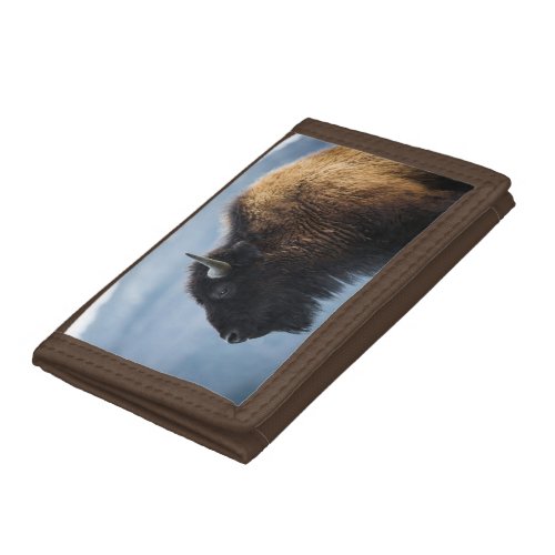 Bison at Lamar Valley Yellowstone Trifold Wallet