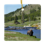 Bison at Yellowstone National Park Ceramic Ornament